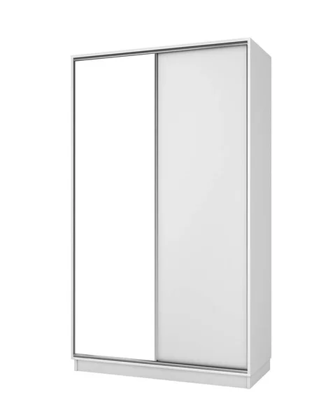 Λευκό Κλειστό Ντουλάπι Μεγάλο Καθρέφτη Απεικόνιση — Φωτογραφία Αρχείου