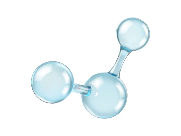 Glas Molecuul Model Reflecterende Refractieve Abstracte Moleculaire Vorm Geïsoleerd Een — Stockvector