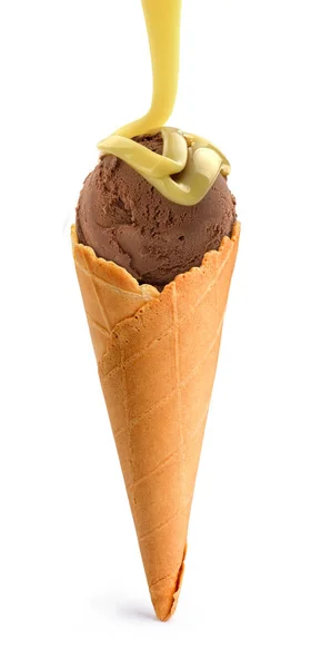 Skondensowane Mleko Ice Cream Wafel — Zdjęcie stockowe