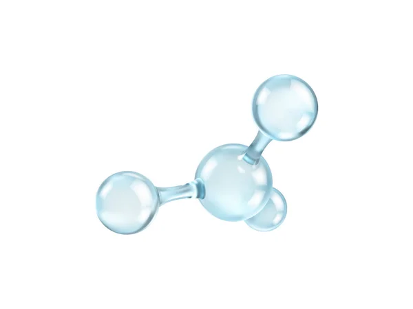 Модель Стеклянной Молекулы Отражательная Преломляющая Абстрактная Молекулярная Форма Изолирована Белом — стоковый вектор