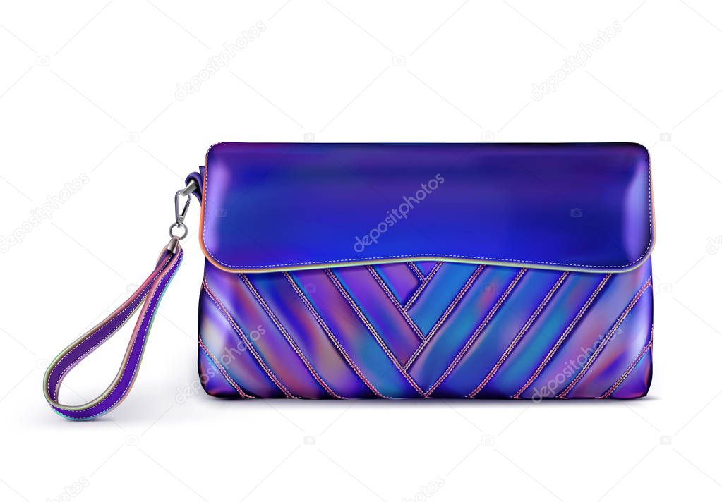 Stylish women's blue handbag