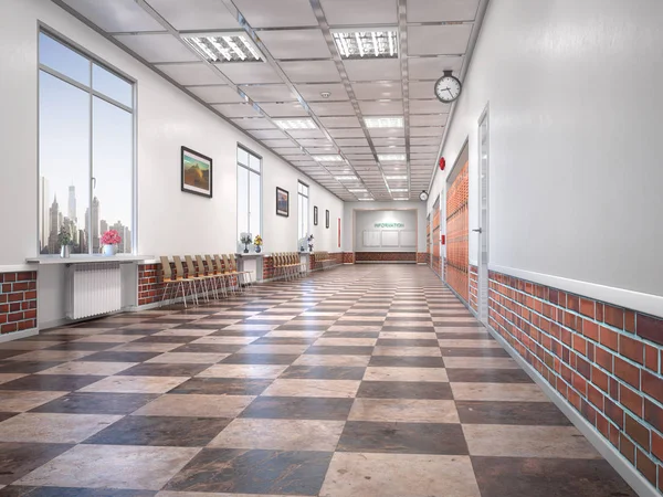 School Corridor Interior Illustration — Stock Photo, Image