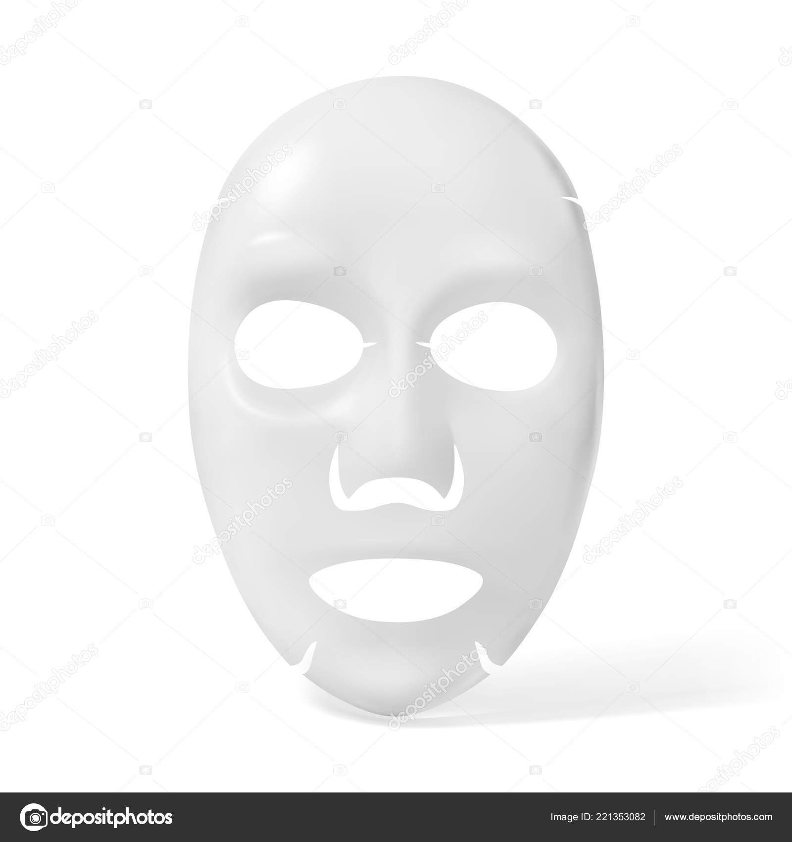 Facial Sheet Mask White Background Vector Illustration Stock Vector