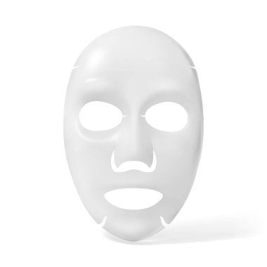 Beyaz arka plan üzerinde yüz sayfa maskesi. Vektör çizim