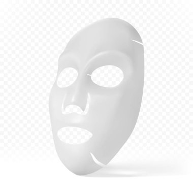 Facial sheet mask on transparent background. Vector illustration clipart