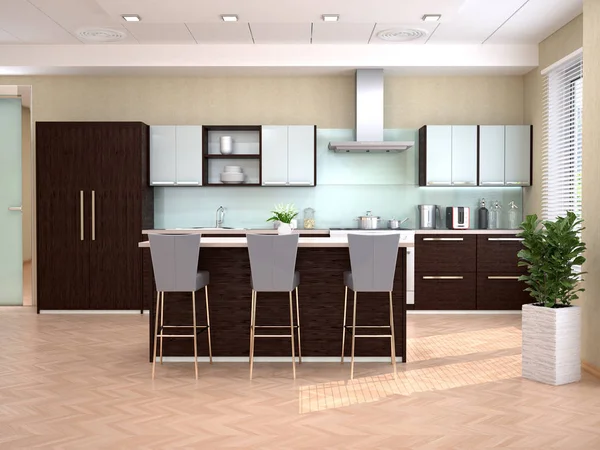 Interieur Design Moderne Keuken Studio Illustratie — Stockfoto