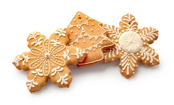Christmas Gingerbread White Background — Stock Photo, Image