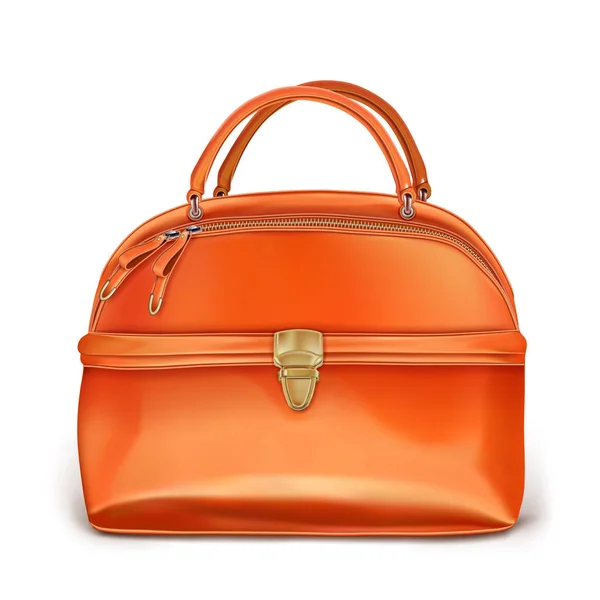 Elegante Bolso Naranja Mujer — Vector de stock