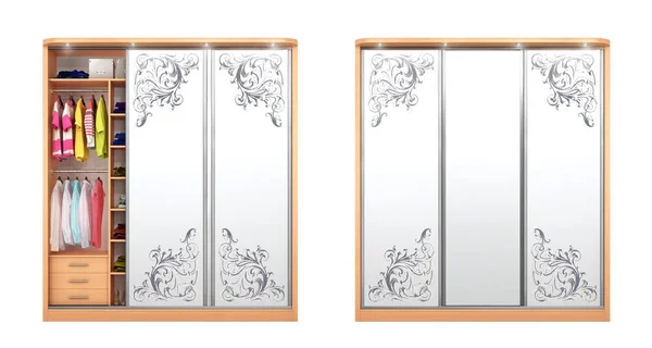 Collection Cabinets Decoration Berkalah Isolated White Background Illustration — Stock Photo, Image