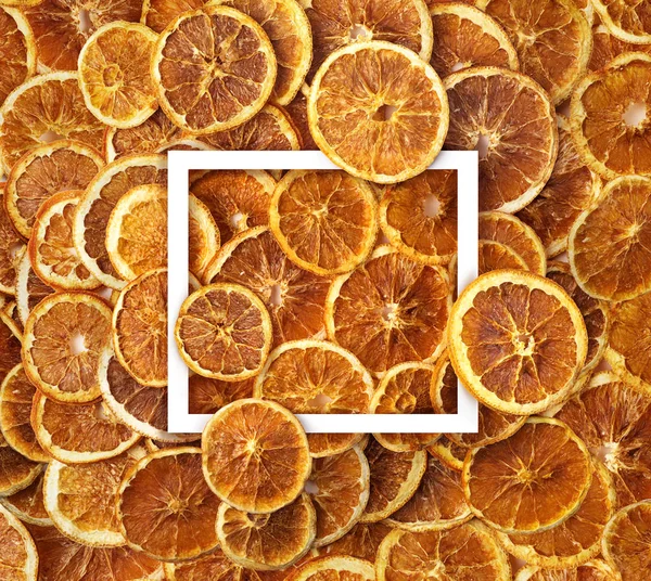 Carte Postale Oranges Séchées Avec Feuille Blanche Carte Noël Fond — Photo