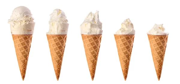 Beyaz Bir Arka Plan Üzerinde Isırıldı Dondurma Seti — Stok fotoğraf