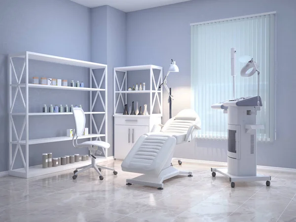 Sala Con Equipo Clínica Dermatología Cosmetología Ilustración —  Fotos de Stock