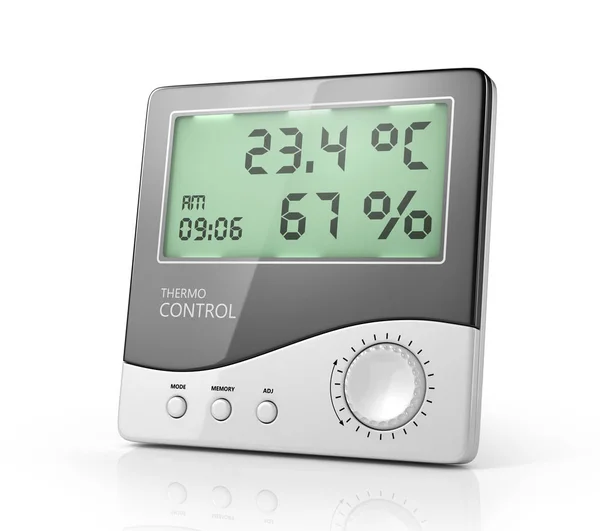 Raumthermometer Isolation Auf Einem Weißen Illustration — Stockfoto