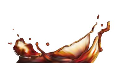 Beyaz zemin üzerine sıvı sıçrama. Vektör çizim.