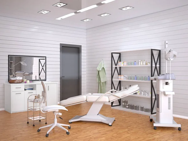 Sala Con Equipo Clínica Dermatología Cosmetología Ilustración —  Fotos de Stock