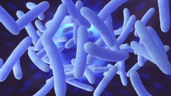 Сині Бактерії Візуалізація — стокове фото