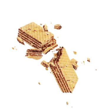 Beyaz arka plan üzerinde izole yarısında kırık gözleme