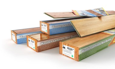 Zemin kaplama. Bulanık katta laminat. 3D çizim