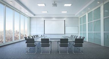 Konferans odası iç. 3D çizim