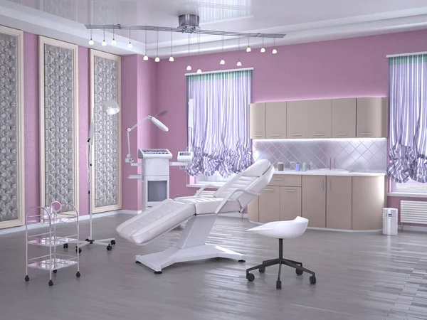 Pokój Sprzętem Klinice Dermatologii Kosmetologii Ilustracja — Zdjęcie stockowe