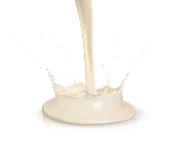 Salpicadura Leche Elemento Diseño Ilustración Vectorial — Vector de stock