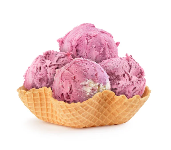 Pink Ice Cream Waffle Basket — Stock Photo, Image
