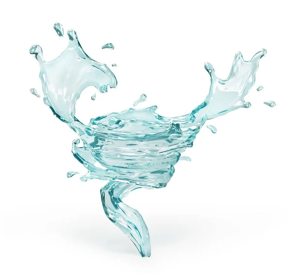 Wassertornado Isoliert Auf Einem Weißen Illustration — Stockfoto