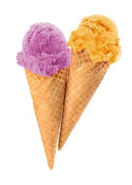 Renkli dondurma waffle Kupası