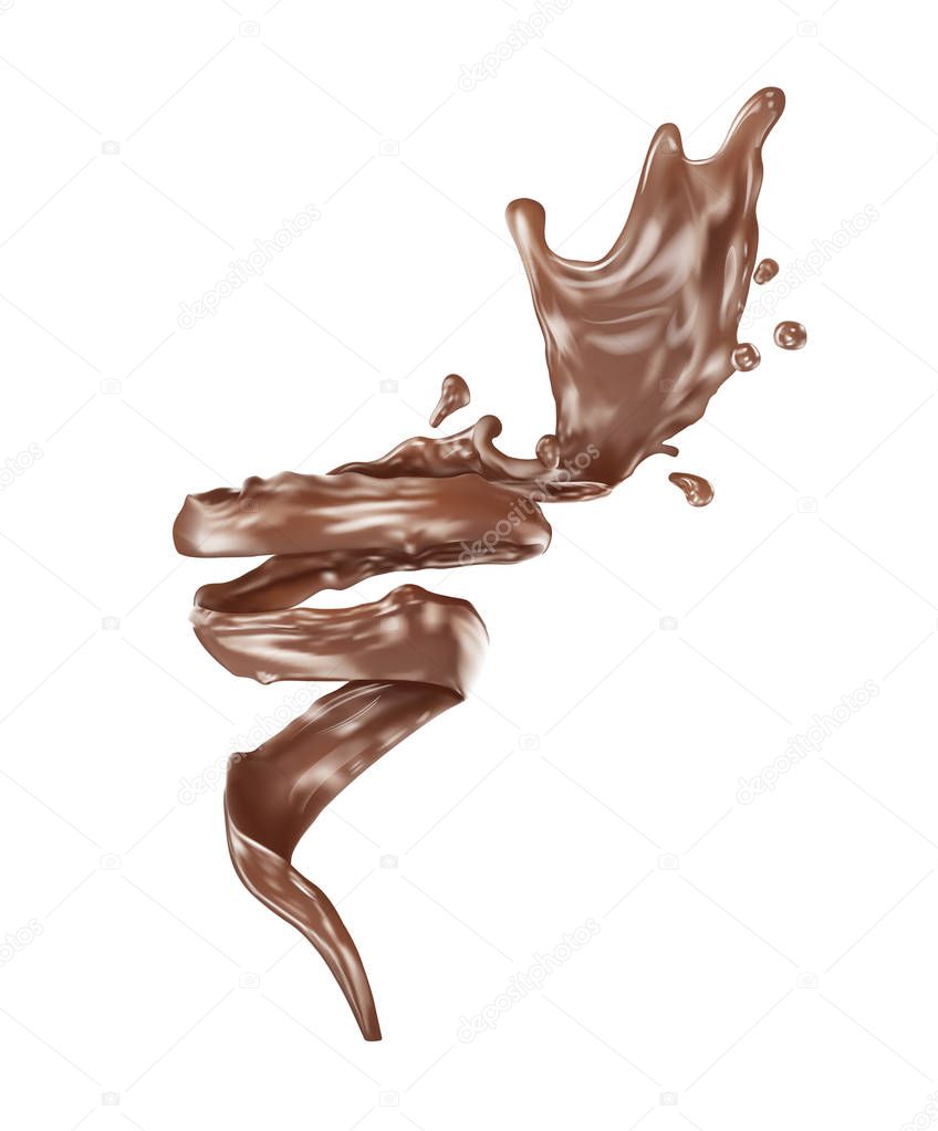 Chocolate splash. Design element. Vector illustration on white background.