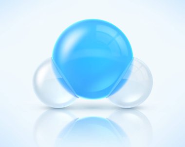 Su molekülü vektör illüstrasyon izole üzerinde açık mavi renkli