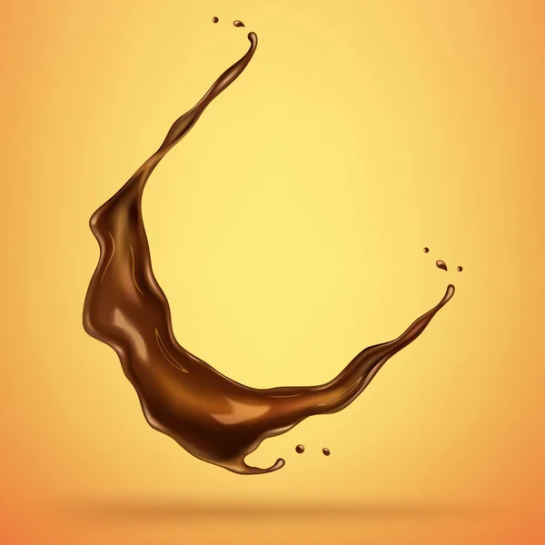 Abstrakta Formen Choklad Stänk Realistisk Vektorillustration — Stock vektor