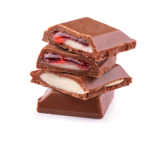 赤の詰物とチョコレート — ストック写真