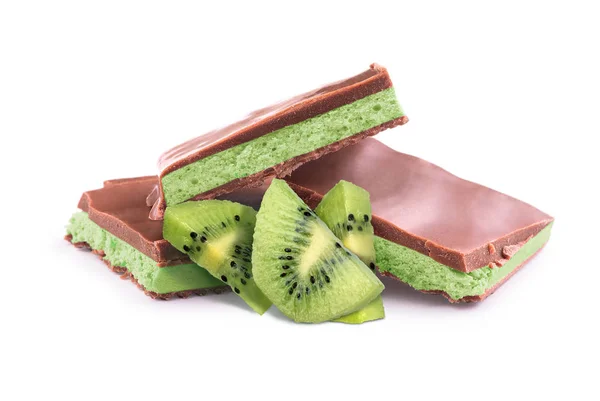 Chocolat Lait Avec Remplissage Kiwi — Photo
