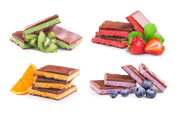 Set Chocolate Different Fruit Filling — Stock Photo, Image