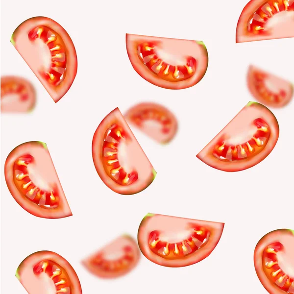 Vector Illustration Slices Tomato White Background — Stock Vector