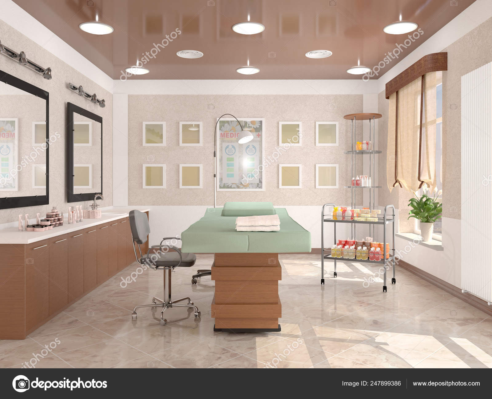 Interior Room With Equipment In The Clinic Of Dermatology