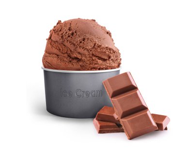 çikolata ile bir kağıt fincan çikolatalı dondurma