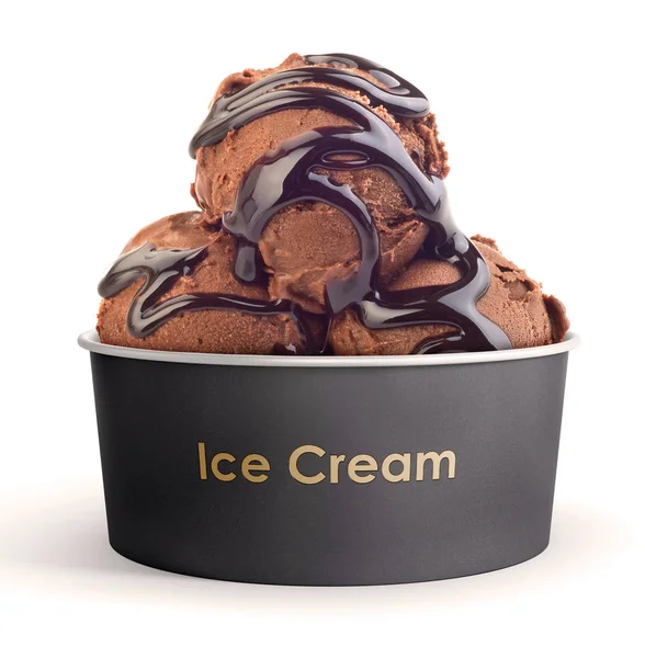 紙コップでチョコレート アイス クリーム — ストック写真