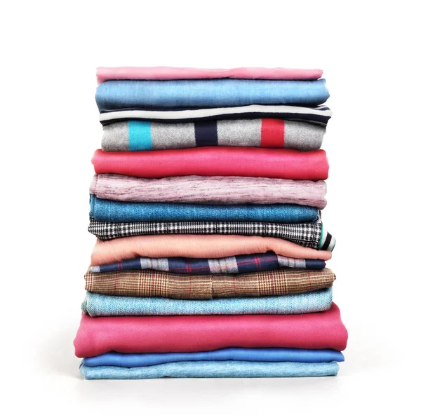 Stack of clothes isolated on a white background — Stock Photo, Image