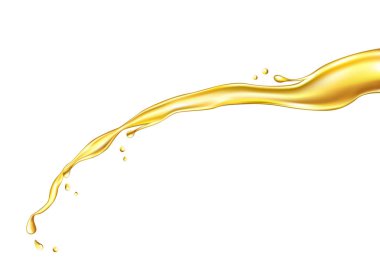 Beyaz arka plan üzerinde sıçrama izole petrol. Gerçekçi vektör çizim