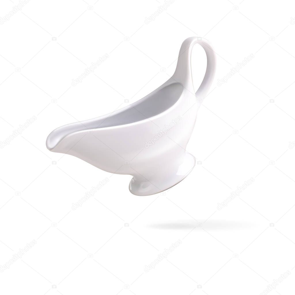 O Vector illustration a sauce-boat on a white background