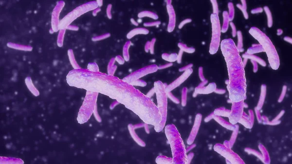 Colonia de bacterias 3d ilustración — Foto de Stock