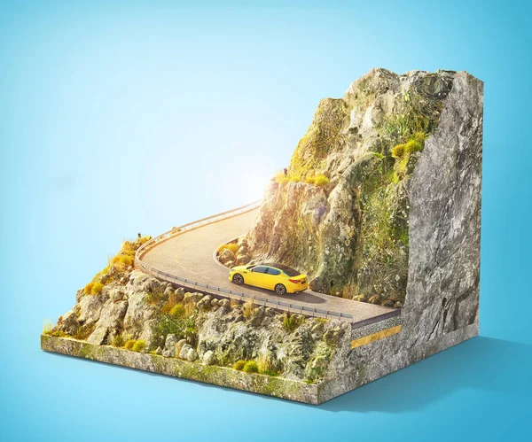 Estructura del abrigo. Un trozo de carretera con capas. ilustración 3d —  Fotos de Stock