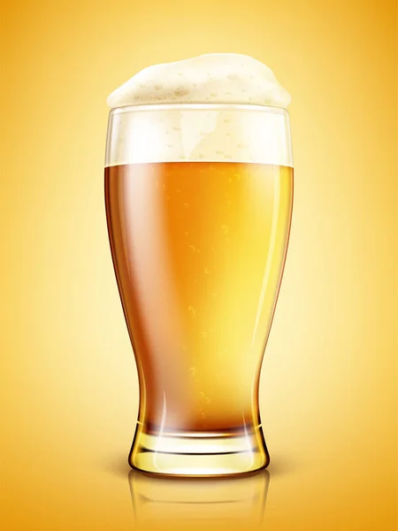 Glas Bier isoliert. realistische Vektordarstellung — Stockvektor