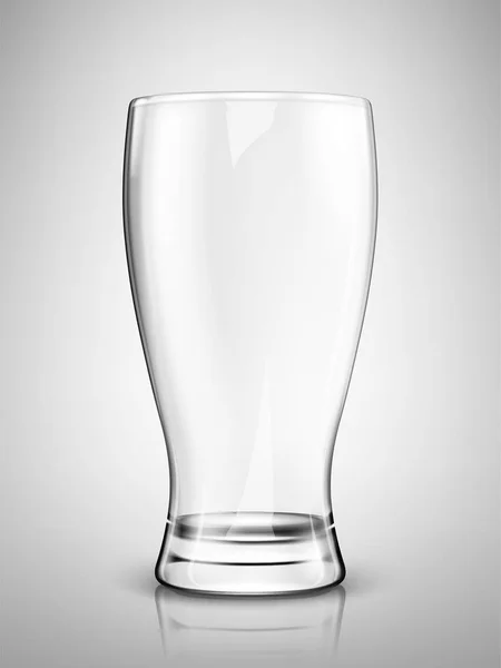 Szklanka do piwa tradycyjnego, pusty, wektor ilustracja na białym tle. — Wektor stockowy