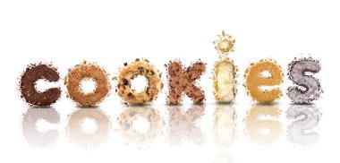 farklı çerez mektup izole yapılan kelime kurabiye