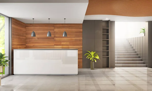 Reception interior. 3d illustration