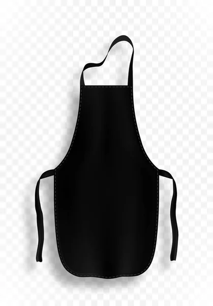 Black apron isolated on transparent background — Stock Vector