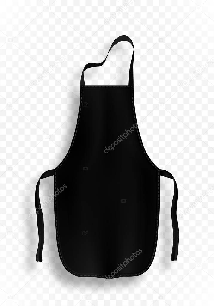 Black apron isolated on transparent background