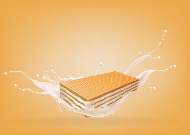 Süt beyaz arka plan izole vektör çizim üzerinde gözleme